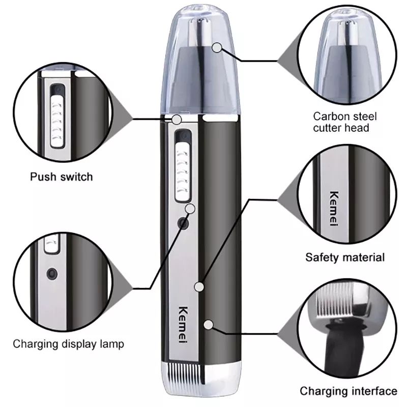 Kemei قابلة للشحن الكهربائية ا - مراجعة Men'S Grooming Nose And Ear وسعره